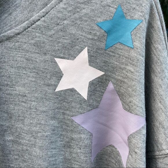Wildfox Star Cropped Hoodie Sweatshirt Grey Large - Picture 7 of 8